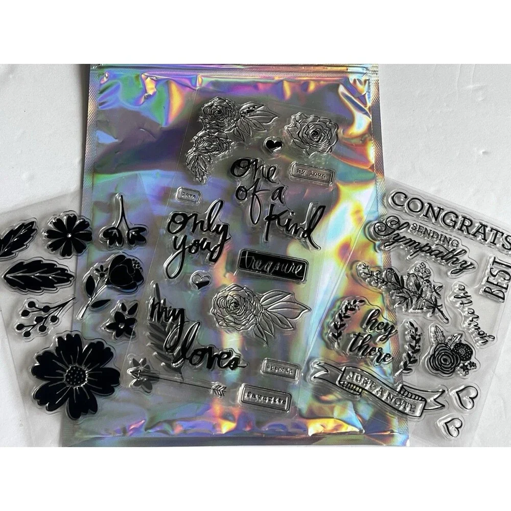 🌸 Beautiful Clear Stamp Set Bundle ! (SET of 3) Brand New